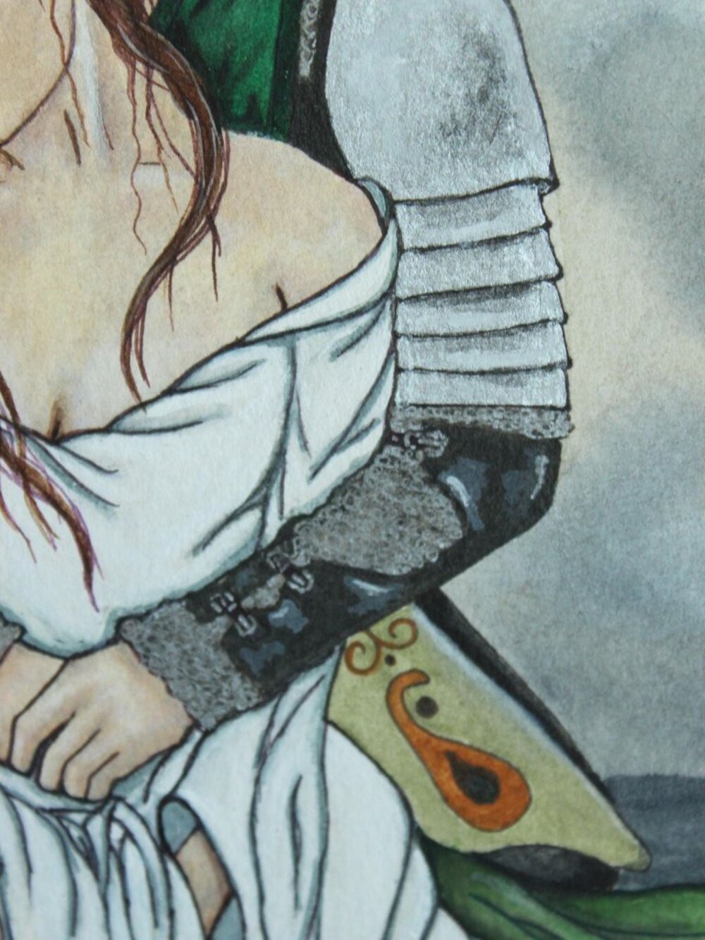 Original Artwork, 15"x12" Acrylic Painting, "Unexpected", Fairy and Knight Roman - Picture 6 of 10